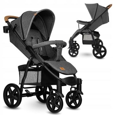 Lionelo - Carucior sport Annet Tour, De la nastere, UPF 50+, Cu maner reglabil, Plasa de tantari, Suport biberon, Saculet pentru picioare, Pana la 22 kg, Gri BYNLO-ANNET_TOUR_GREY_STONE