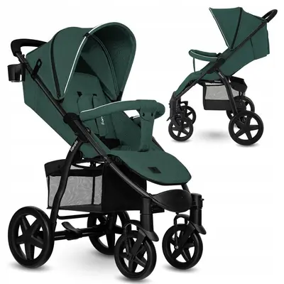 Lionelo - Carucior sport Annet Tour, De la nastere, UPF 50+, Cu maner reglabil, Plasa de tantari, Suport biberon, Saculet pentru picioare, Pana la 22 kg, Verde BYNLO-ANNET_TOUR_GREEN _TURQUOISE