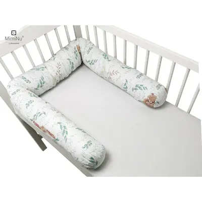 MimiNu - Aparatoare tip rulou pentru patut, Lungime 180 cm, Din bumbac, Cu diametru de 10 cm, Lulu Natural BYN6426972013277