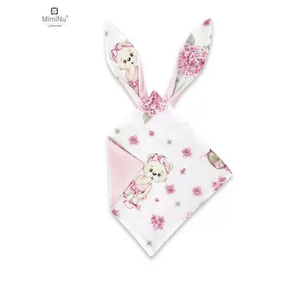 MimiNu - Jucarie textila senzoriala, Moale, Cu doua fete, 30 x 30 cm, Din catifea si bumbac, Design, Pink Ballerina BYN6426972012874