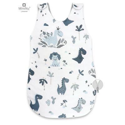 MimiNu - Sac de dormit pentru bebelusi, De iarna, Din bumbac, Cu fermoar lateral, Cu capse pe umar, 70 cm, 0 – 6 luni, 2.5 Tog, Dino Granat BYN6426972012720
