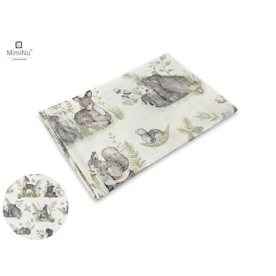 MimiNu - Scutec tetra din bumbac, Refolosibil, Cu multiple intrebuintari, Dimensiune 70x80 cm, Design, Calm Forest Natural BYN6426972014458