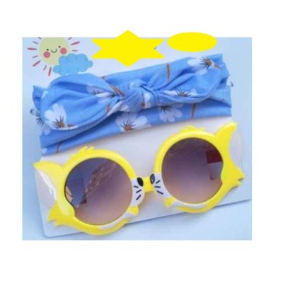 Set bentita si ochelari de soare - White flowers MDUV400-6