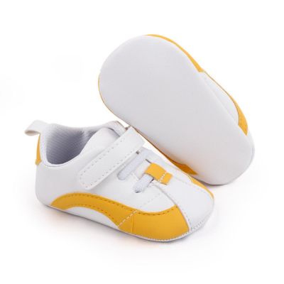 Adidasi albi cu galben cu sireturi si bareta cu arici (marime disponibila: 9-12 luni (marimea 20 incaltaminte)) libb222-2-p22.9-12 luni (marimea 20 incaltaminte)
