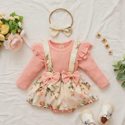 Rochita body roz cu maneca lunga - flowers (marime disponibila: 6-9 luni (marimea 19 incaltaminte)) mbsr100050-1-de3.6-9 luni (marimea 19 incaltaminte)