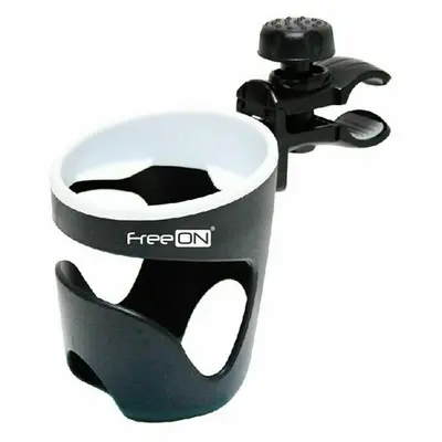 Suport universal pentru carucior, Pentru biberon/pahar, FreeON, Negru BYN64036