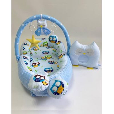 Babynest Plush MyKids 0115 Owls Blue 00086380