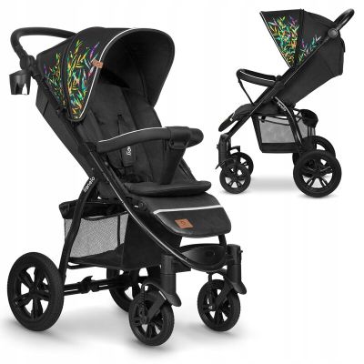 Lionelo - Carucior sport Annet Tour Dreamin, Editie Limitata, De la nastere, UPF 50+, Cu maner reglabil, Plasa de tantari, Suport biberon, Saculet pentru picioare, Pana la 22 kg, Negru BYNLO-ANNET_TOUR_DREAMIN
