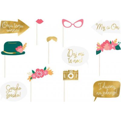 Set 12 accesorii props pentru fotografii nunta JUBHB-KNP31