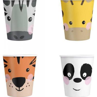 Set 4 pahare de unica folosinta cu animale JUBHB-512561