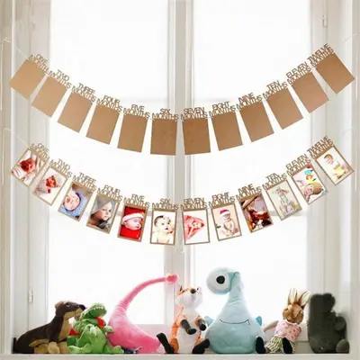 Ghirlanda pentru fotografii - primele 12 luni (Culoare: Argintiu) JEMdrl402