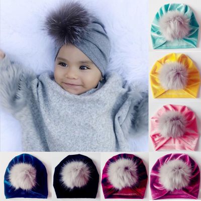 Turban bebelusi din catifea (Culoare: Gri) JEMdrl1066