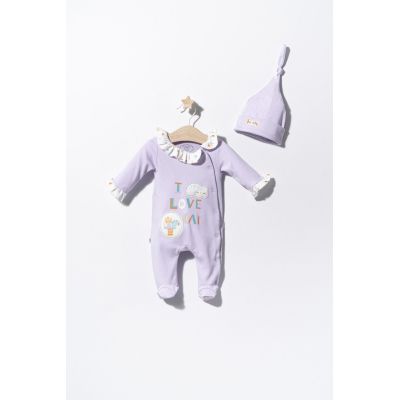 Salopeta cu caciulita pentru bebelusi Pisicute, Tongs baby (Culoare: Gri, Marime: 6-9 luni) JEMtgs_2910_3