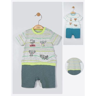 Salopeta de vara pentru bebelusi Koala, Tongs baby (Culoare: Verde, Marime: 6-9 luni) JEMtgs_4151_6