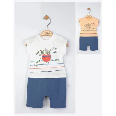 Salopeta de vara pentru bebelusi Marathon, Tongs baby (Culoare: Ecru, Marime: 6-9 luni) JEMtgs_4311_6