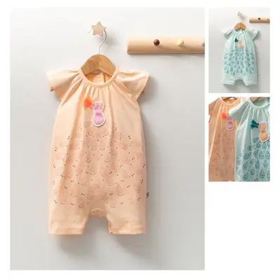 Salopeta de vara pentru bebelusi Peacock, Tongs baby (Culoare: Somon, Marime: 6-9 luni) JEMtgs_4300_6