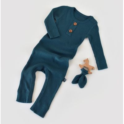 Salopeta cu maneca lunga si panataloni lungi din bumbac organic si modal - Bleumarin (Marime: 18-24 Luni) JEMBC-CSYM11416-18