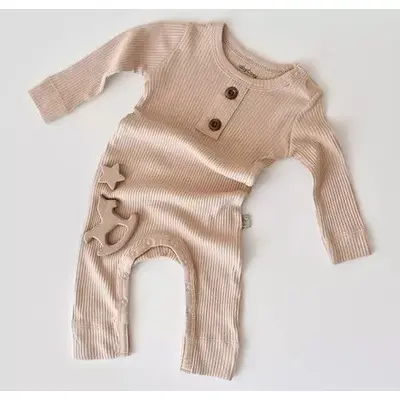 Salopeta cu maneca lunga si panataloni lungi din bumbac organic si modal - Blush (Marime: 6-9 luni) JEMBC-CSYM11415-6