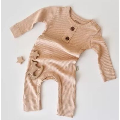 Salopeta cu maneca lunga si panataloni lungi din bumbac organic si modal - Somon (Marime: 3-6 Luni) JEMBC-CSYM11412-3