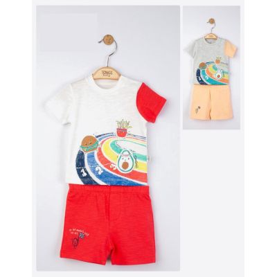 Compleu 2 piese Maraton pentru baietei, Tongs baby (Culoare: Somon, Marime: 6-9 luni) JEMtgs_4312_7