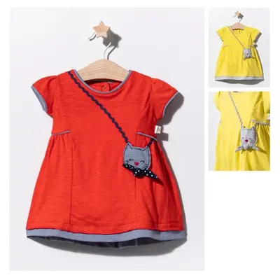 Rochita de vara Cat pentru fetite, Tongs baby (Culoare: Galben, Marime: 9-12 luni) JEMtgs_2556_8