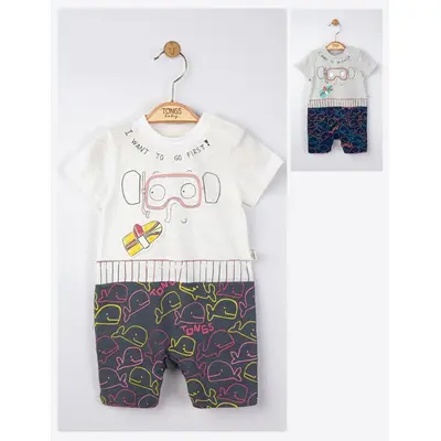 Salopeta de vara pentru bebelusi Swim, Tongs baby (Culoare: Alb, Marime: 6-9 luni) JEMtgs_4141_6