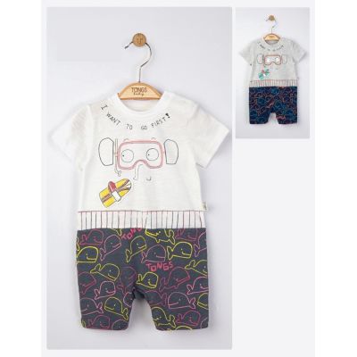Salopeta de vara pentru bebelusi Swim, Tongs baby (Culoare: Gri, Marime: 6-9 luni) JEMtgs_4141_3
