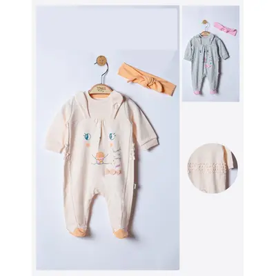 Salopeta pentru bebelusi cu bentita Sweets, Tongs baby (Culoare: Gri, Marime: 6-9 luni) JEMtgs_4040_3