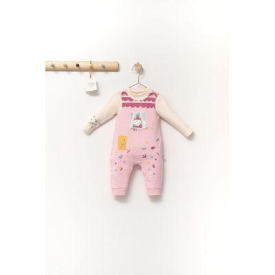 Set salopeta cu bluzita Scufita rosie pentru bebelusi, Tongs baby (Marime: 3-6 Luni, Culoare: Corai) JEMtgs_4366_4