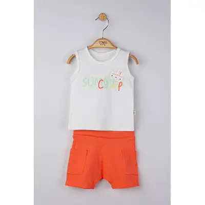 Compleu 2 piese Summer camp pentru baietei, Tongs baby (Culoare: Portocaliu, Marime: 6-9 luni) JEMtgs_4185_8