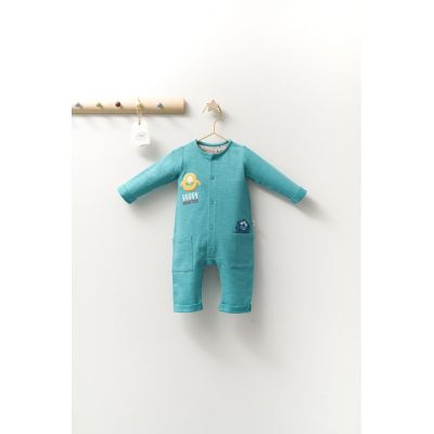Salopeta cu buzunare pentru bebelusi Monster, Tongs baby (Marime: 3-6 Luni, Culoare: Bleumarin) JEMtgs_4401-5