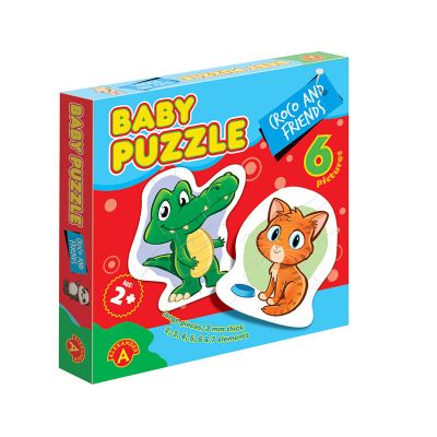 Puzzle educativ mega Box, Croco si Prietenii, 6 imagini, +2 ani, Alexander Games KDGAXG-1756