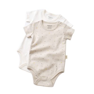 Set 2 body-uri bebe unisex -100% bumbac organic - Crem cu buline, Baby Cosy (Marime: 18-24 Luni) JEMBC-CSY5755-18