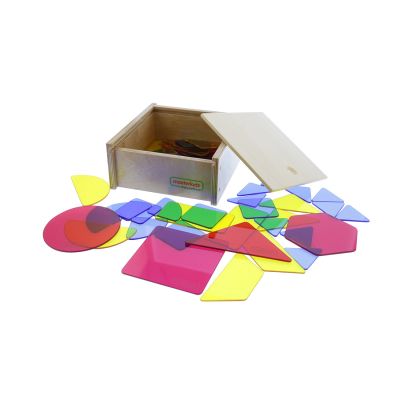 Set de 51 de forme geometrice translucide acrilic colorat, +3 ani, Masterkidz KDGME08602