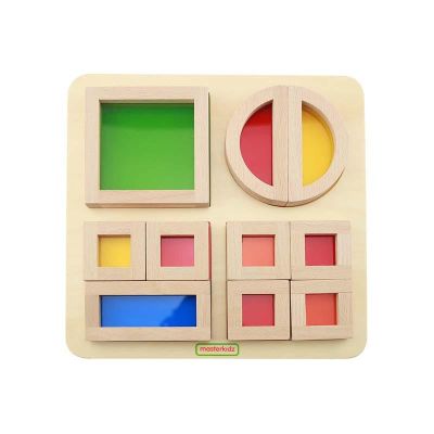 Joc educativ Cuburi Culori Transparente, din lemn, +2 ani, Masterkidz KDGMK00668