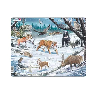 Puzzle maxi Animale salbatice din Siberia, orientare tip vedere, 66 de piese, Larsen KDGLS-FH34