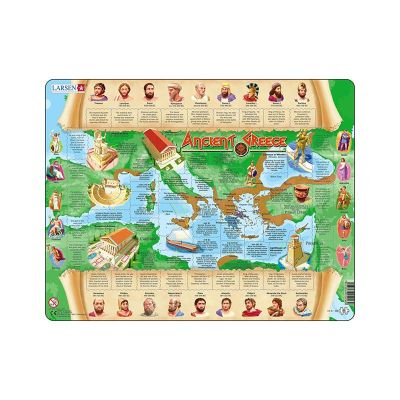 Puzzle maxi Grecia antica (limba engleza), orientare tip portret,  95 de piese, Larsen KDGLS-HL6-GB