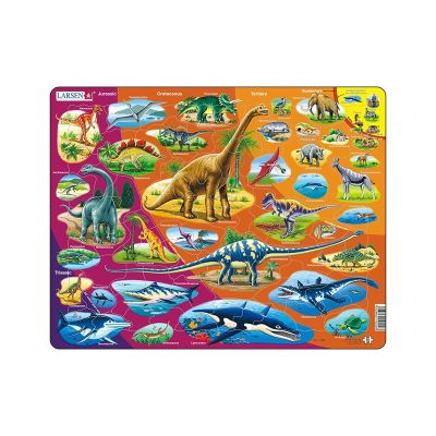 Puzzle maxi Istoria animalelor, orientare tip vedere, 85 de piese, Larsen KDGLS-HL1-GB