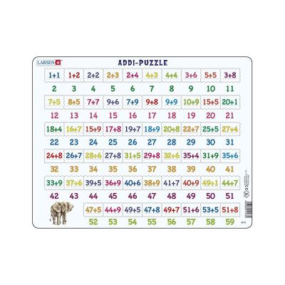 Puzzle maxi Numere intre 1 si 59 si adunari, orientare tip vedere, 58 de piese, Larsen KDGLS-AR8