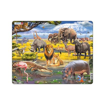 Puzzle maxi Savana africana, orientare tip vedere, 43 de piese, Larsen KDGLS-FH30