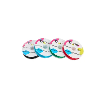 Set 4 bobine fir elastic colorat diam 0.5 mm pentru insirat margele - okelfc1987