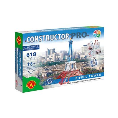 Set constructie 618 piese metalice Constructor PRO Turnul Eiffel 5in1, Alexander KDGAXCONS-1907