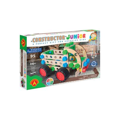 Set constructie 95 piese din lemn Constructor Junior- 3 in 1 Camion, Alexander KDGAXCONS-2155