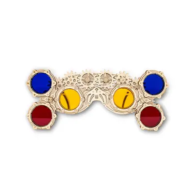 Set constructie cu mecanism Puzzle 3D GLASSES 'GOGGLES:  TRIANGLE' din lemn 74 piese @ EWA KDGEWA00041