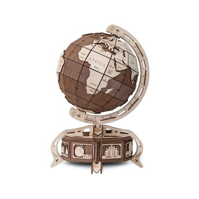 Set constructie cu mecanism Puzzle 3D THE GLOBE maro din lemn 393 piese @ EWA KDGEWA00038