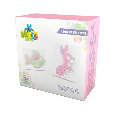 Set creativ de constructie, Minis Pastel 1200 piese, Meli KDGML50307