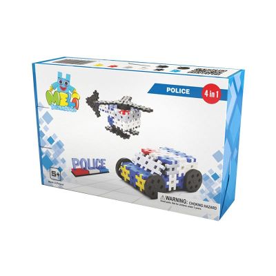 Set creativ de constructie Politia, 117 piese, Meli KDGML50105