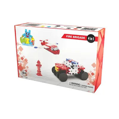 Set creativ de constructie Pompierii, 153 piese, Meli KDGML50110
