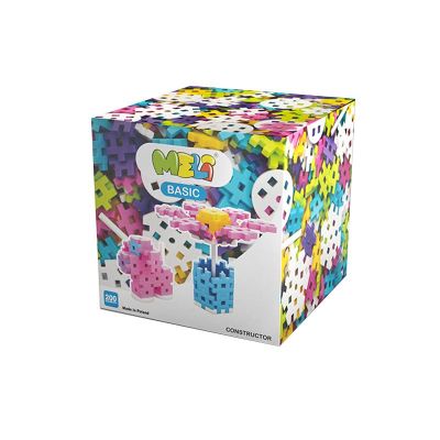 Set de constructie creativa Constructor Pink 200 piese, Meli KDGML50060