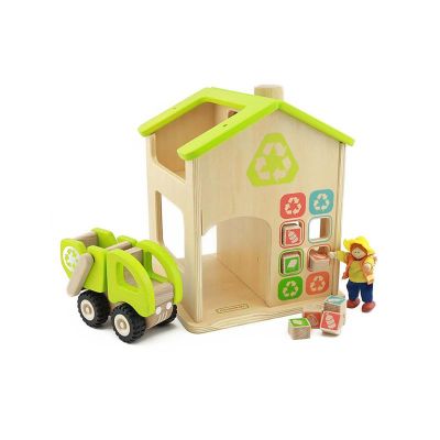 Statie de reciclare de jucarie, din lemn, +3 ani, Masterkidz KDGMK00941